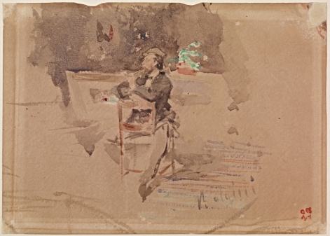 Ritratto di Telemaco Signorini. 1870. Acquerello su carta