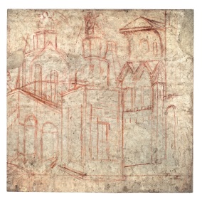 Fig. 10, Ambrogio Lorenzetti, Maestà e Storie di San Galgano, SINOPIE DOPO IL RESTAURO, dalla chiesa di San Galgano a Montesiepi (Chiusdino)