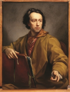 Anton Raphael Mengs (Ústí nad Labem 1728 – Roma 1779) Autoritratto con cartella da disegno e stilo, 1773 Olio su tavola Firenze, Galleria degli Uffizi